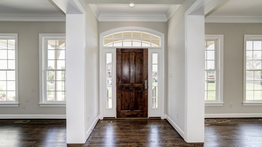 The inviting foyer of the Grayson on Fallsgate Homesite 4. Some optional features shown.