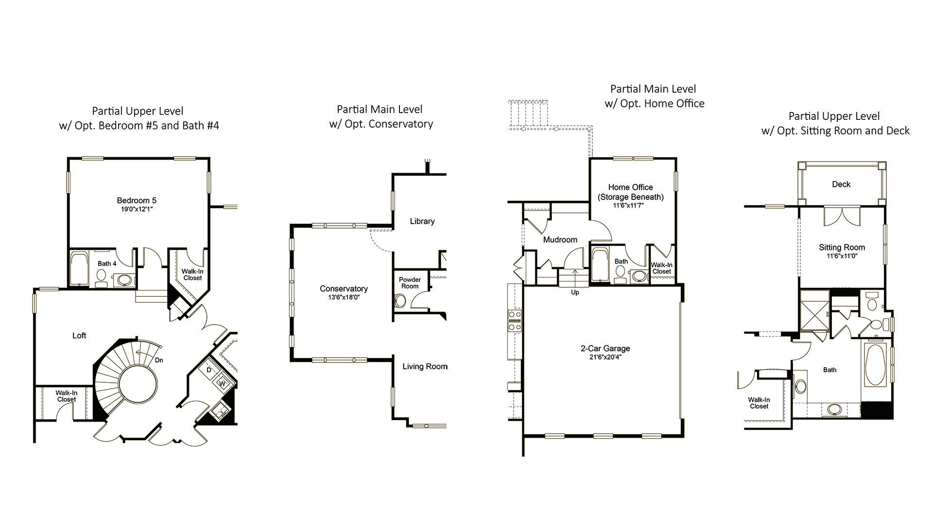 Ashcroft - Fallsgate Series - Available Features, including Optional Conservatory, Bedroom #5, Home Office and Sitting Room w/ Deck.