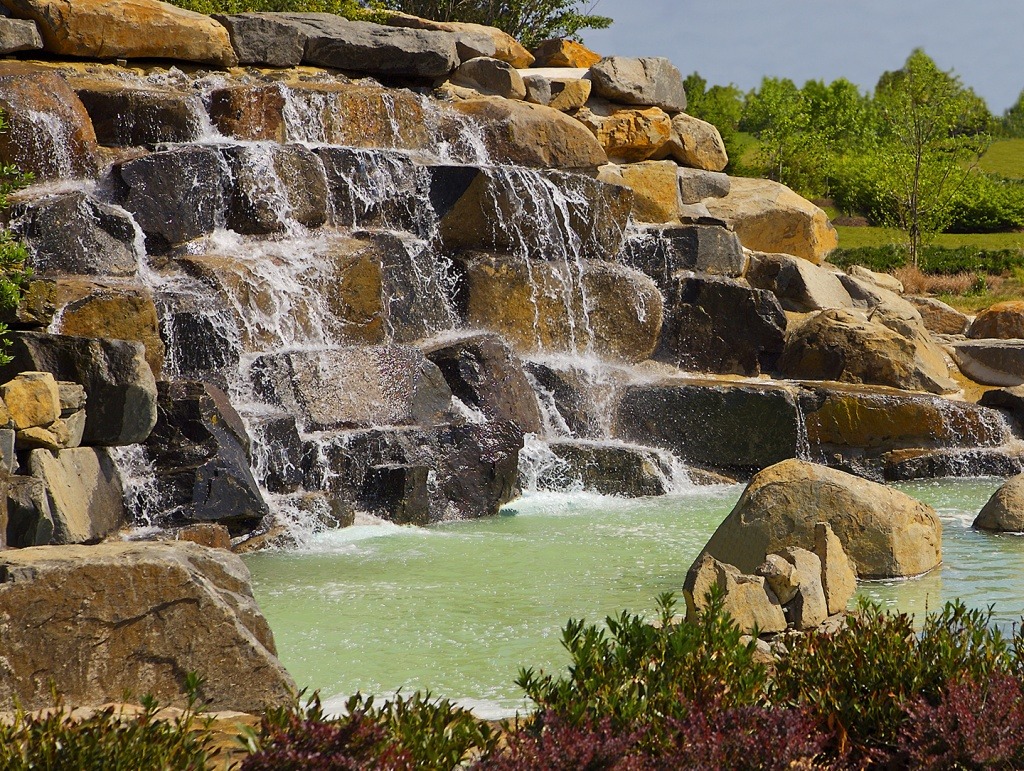 Brambleton "theme image". Often, when designing a community, we use a theme image to inspire us conceptually and creatively. This is a shot of one of several water features throughout Brambleton.