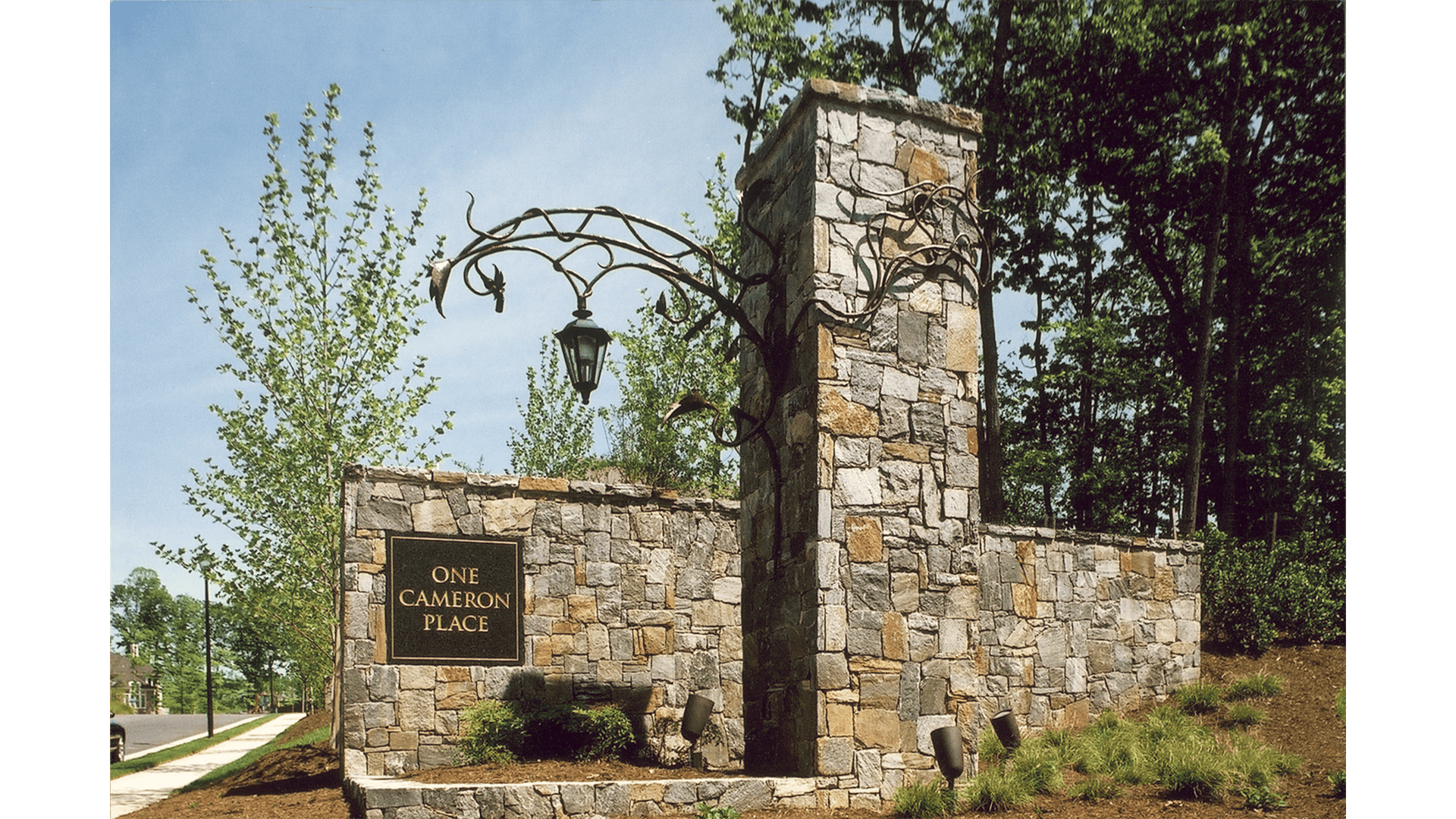 The entrance feature at One Cameron Place