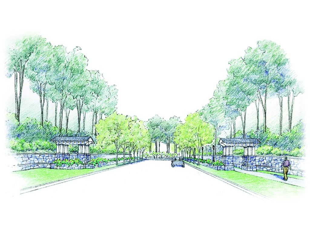 A rendering of the entrance feature at the Reserve at McLean