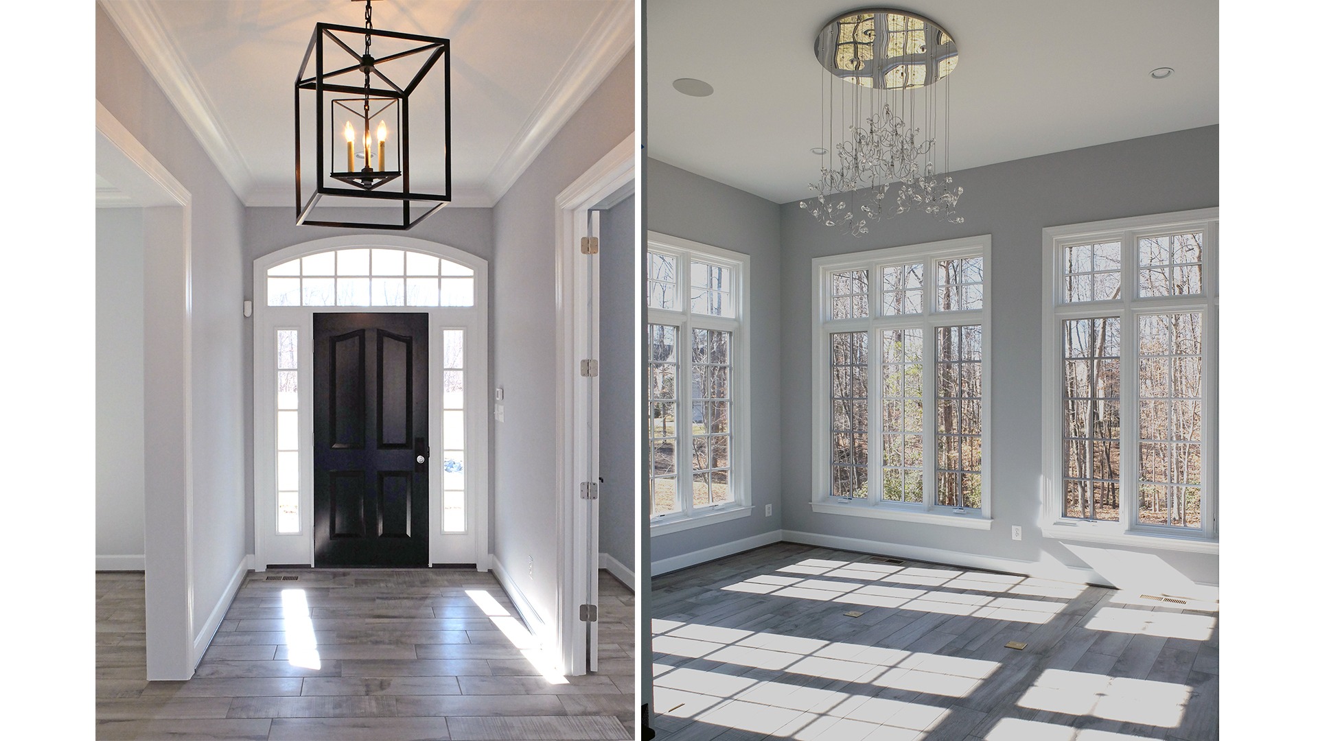 The Foyer and Conservatory in a Gulick | One semi-custom Grayson in Great Falls.