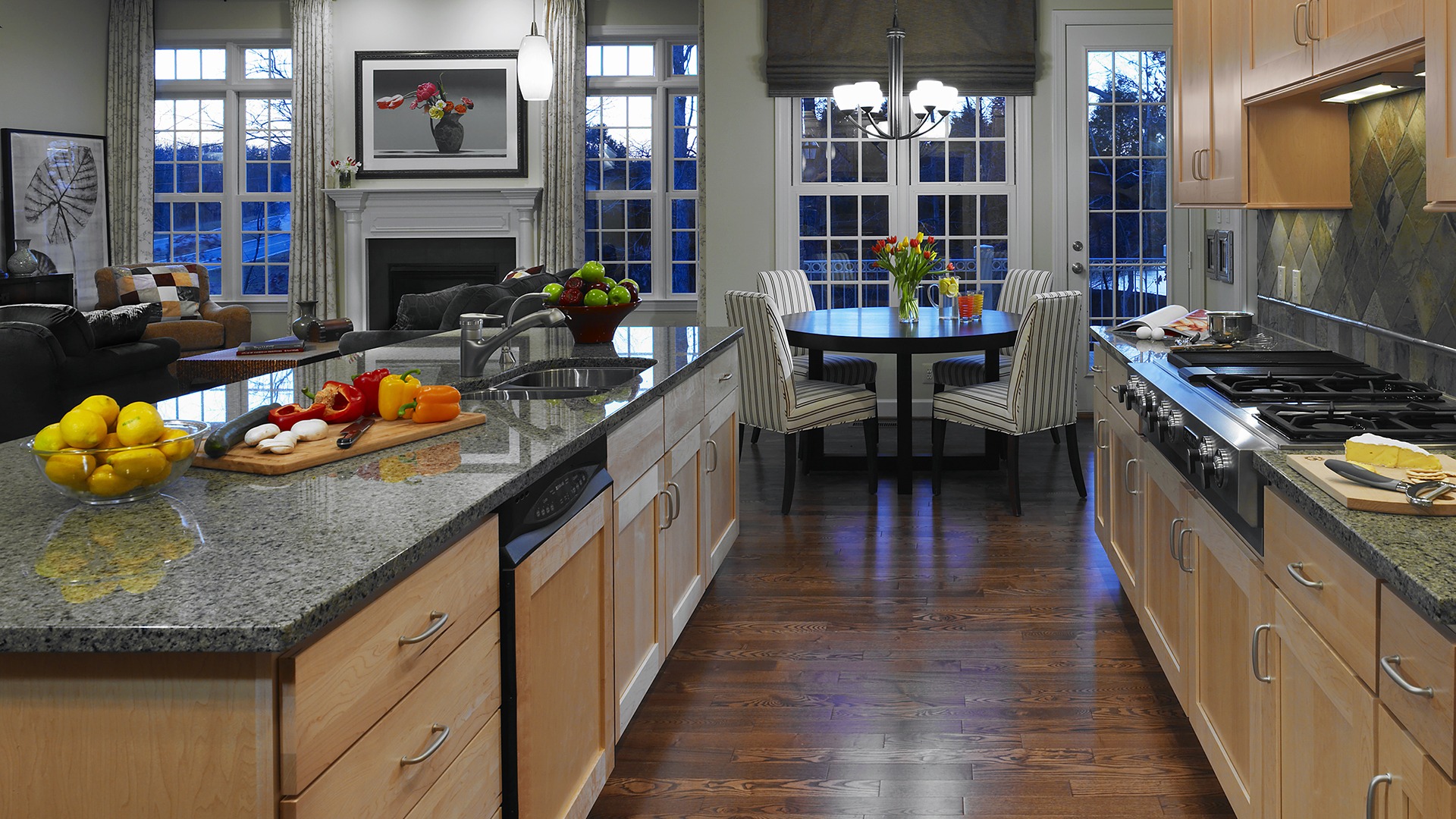 The Kitchen and Morning Room in our Ashcroft model in Brambleton. Some options shown.