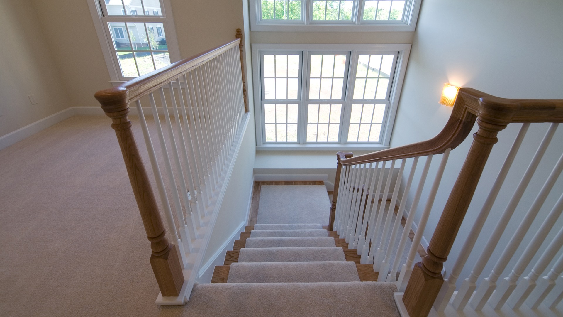 The Main Stair in the Brentwood model in Brambleton. Some options shown.