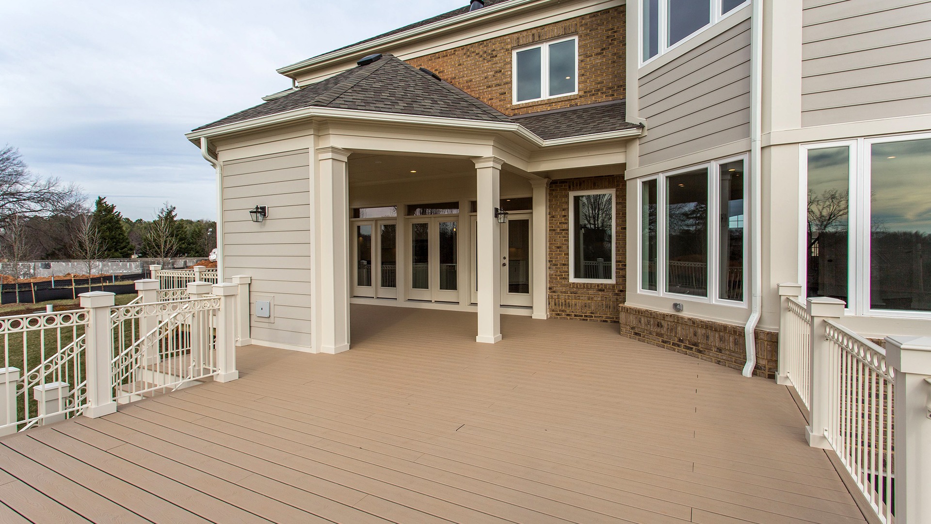 The rear deck of the Winthrop on Fallsgate Homesite 2.