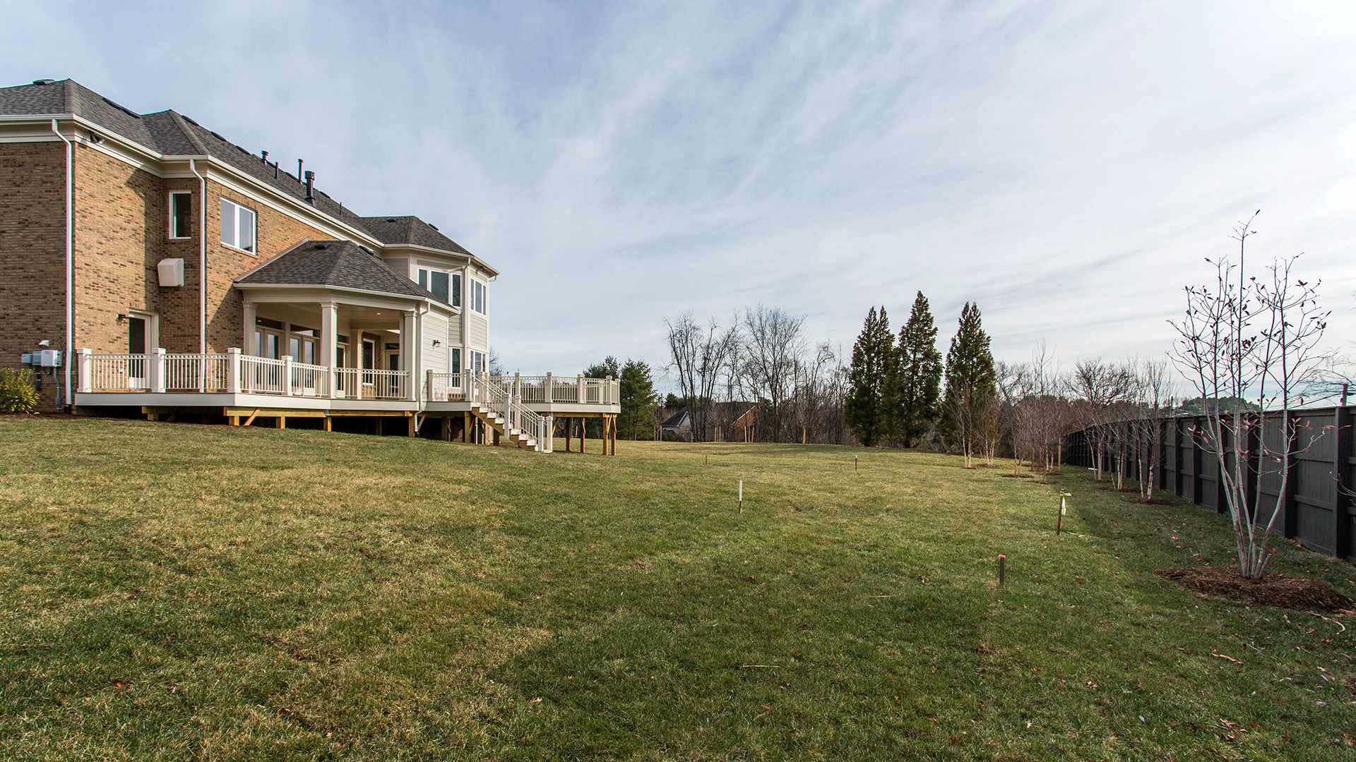 The rear yard of the Winthrop on Fallsgate Homesite 2.