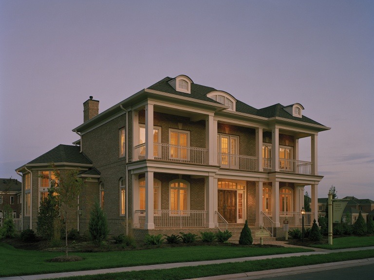 The Front Elevation of the Townsend model in Brambleton. Some options shown.