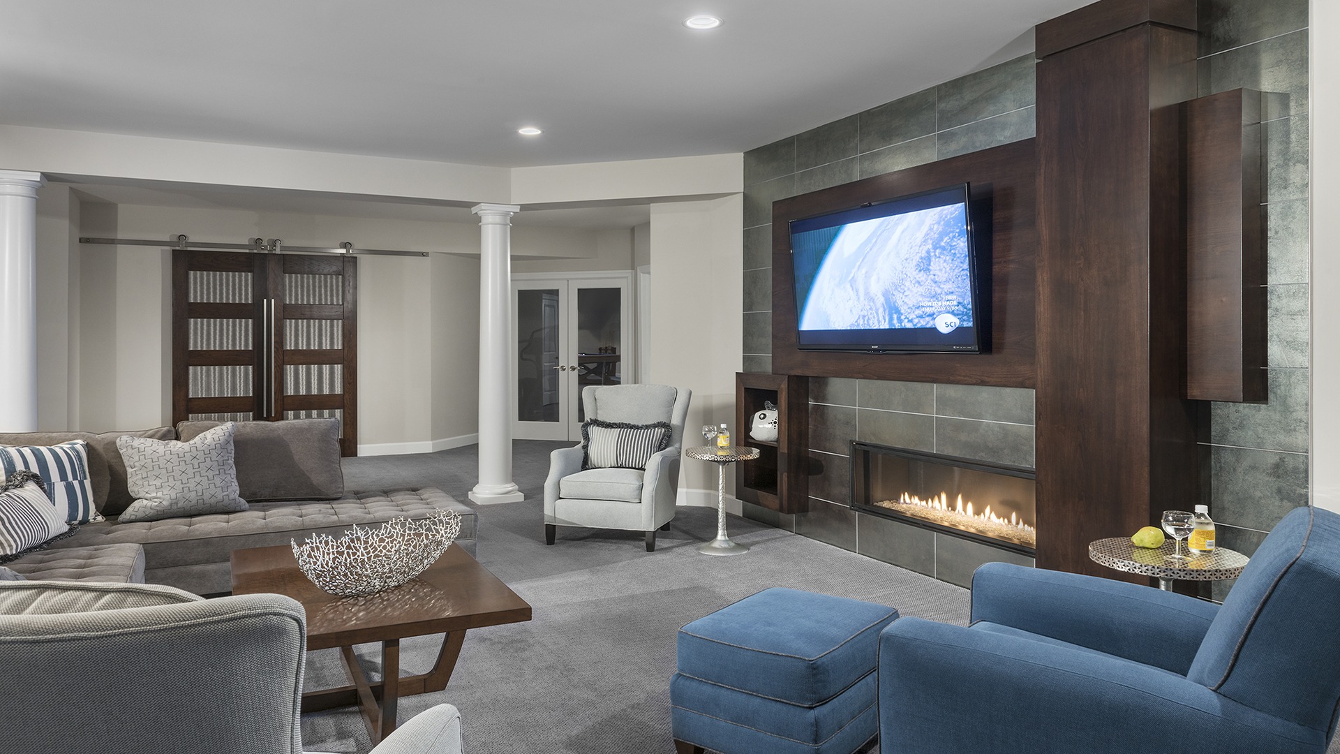 The Recreation Room in a Gulick | One home on Innsbruck Avenue. © Hoachlander-Davis Photography. All Rights Reserved. Used with Permission.