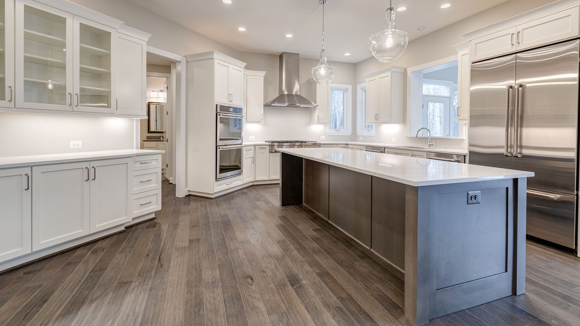 The professional-style Kitchen in the Winthrop on Lot 4 at Thompson's Crossing.