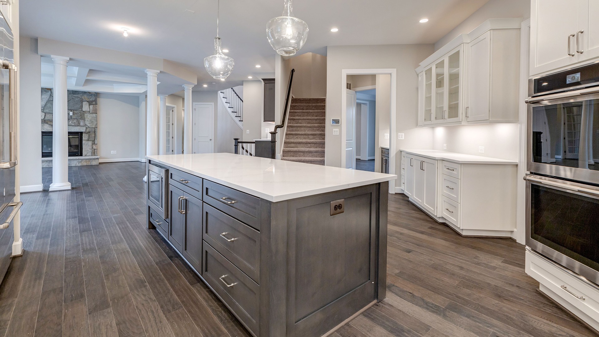 The professional-style Kitchen in the Winthrop on Lot 4 at Thompson's Crossing.